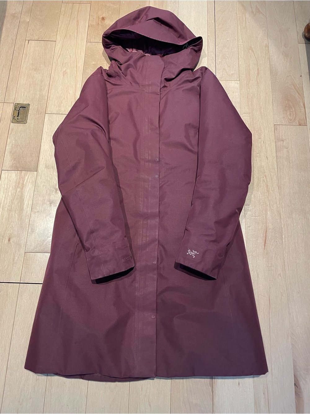 Arc'teryx Women's Burgundy Waterproof Hooded Trench